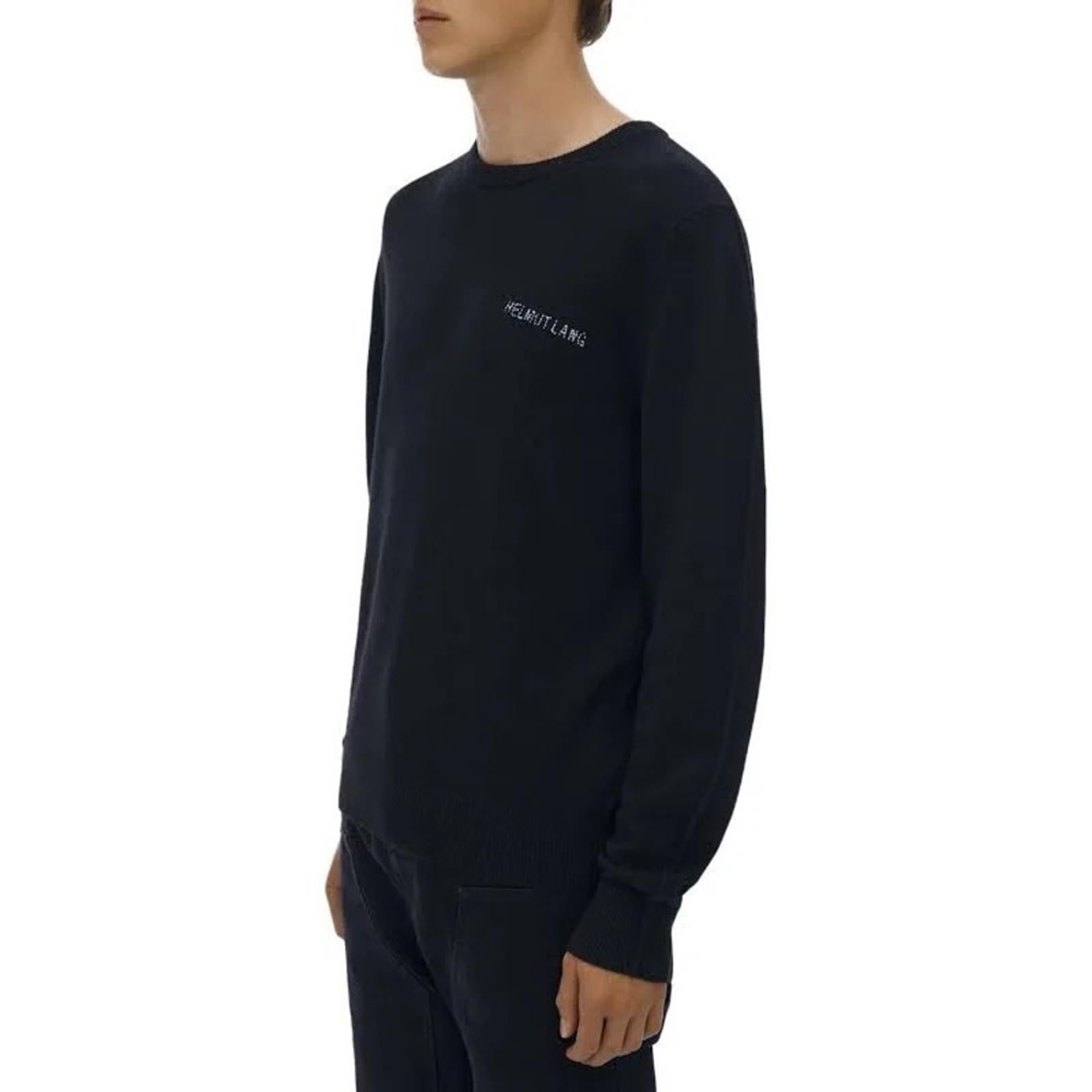 NEW Helmut Lang Cashmere Blend Kurt Crewneck Sweater Black Size S New w/Tag $375