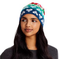 AQUA x Kerri Rosenthal Heart Beanie, One Size Pink Multi, New w/Tag