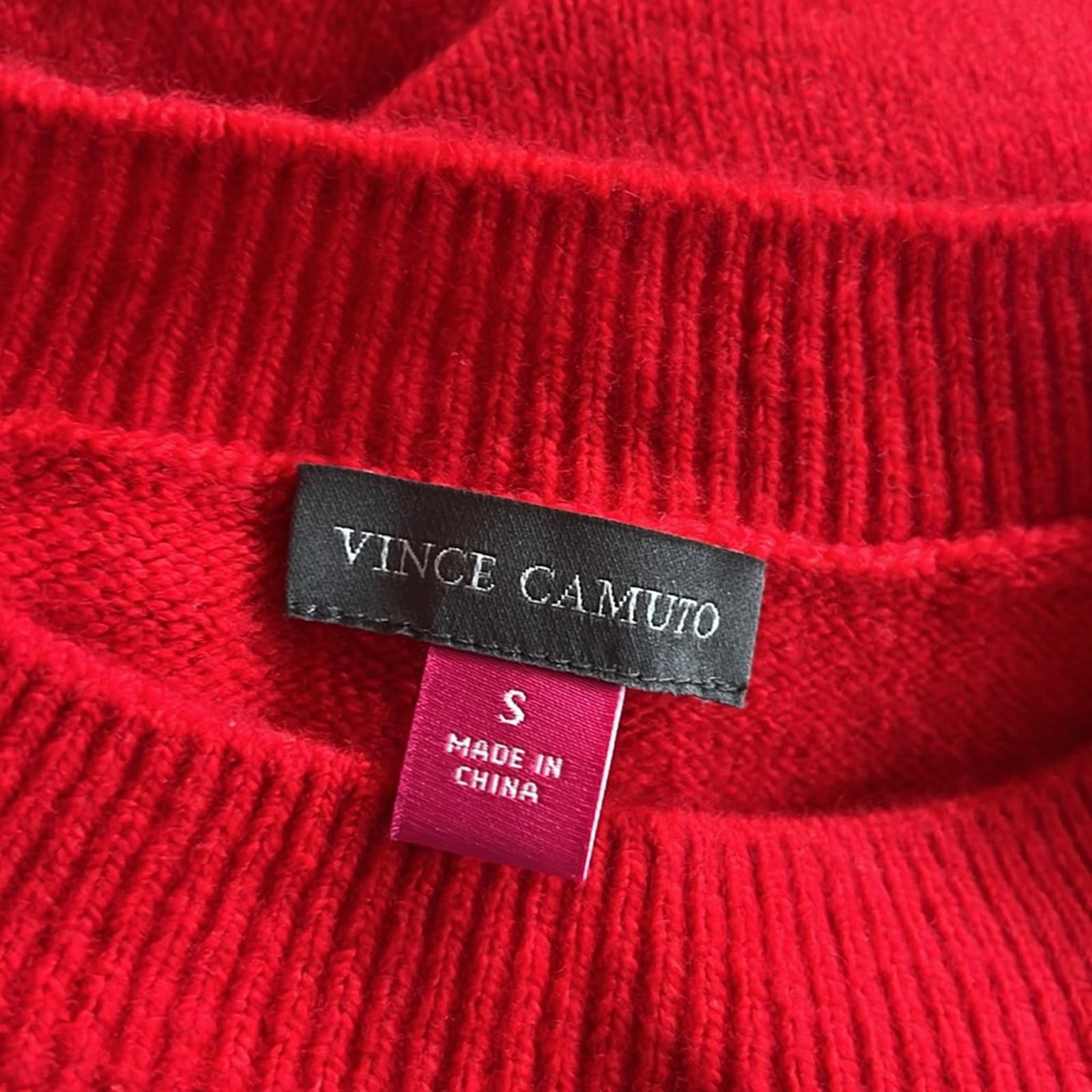 Vince Camuto Cozy Long Sleeve Extend Shoulder Sweater, Bright Cherry Size S NWT
