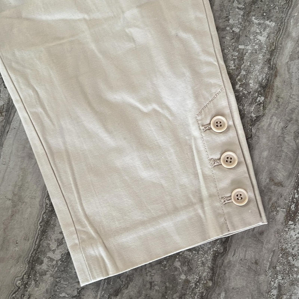 Talbots Beige Straight Leg Perfect Crop Pants, Size 12 New w/Tag