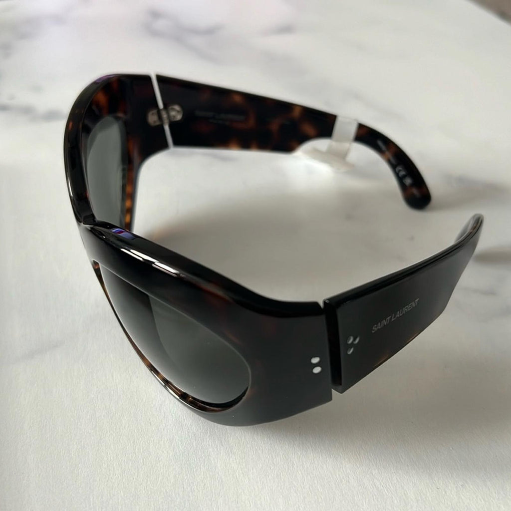 Saint Laurent Cat Eye Sunglasses, Brown Tortoise 67mm New w/Tag - Made in Italy