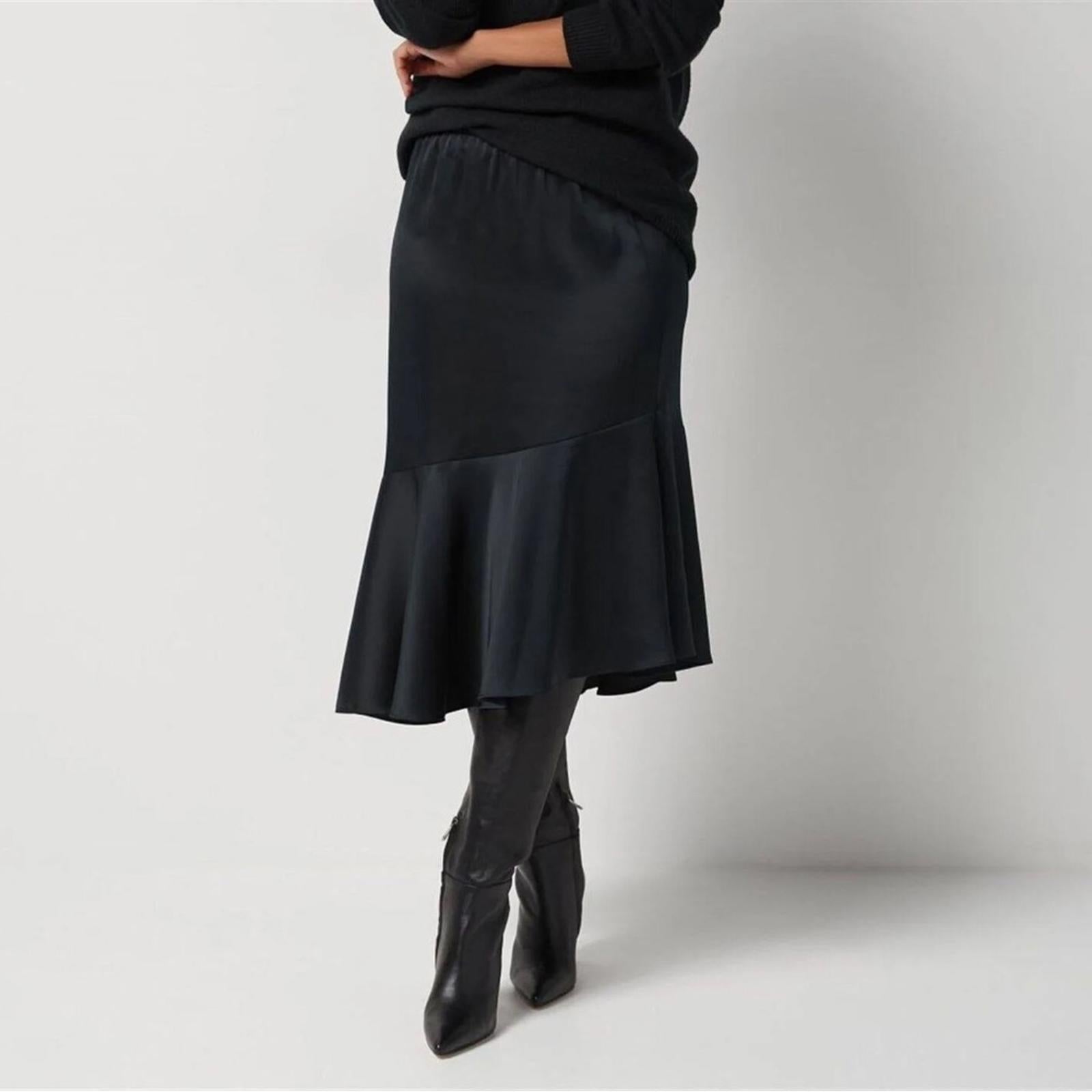 NEW Jason Wu Matte Satin Tiered Skirt in Purple, Size L New Original Packaging