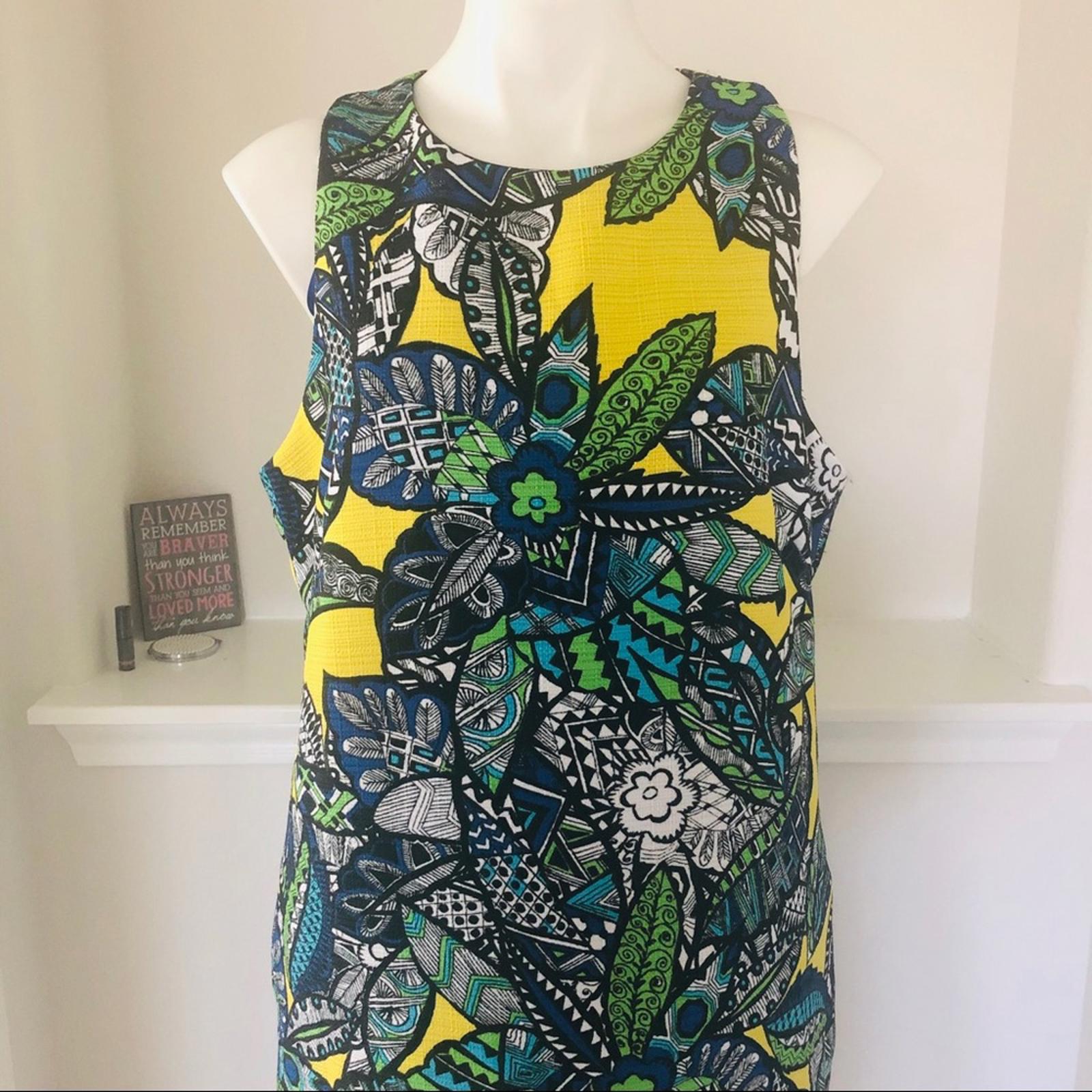 SLNY Royal Multicolor Sheath Dress, Size 18 EXCELLENT