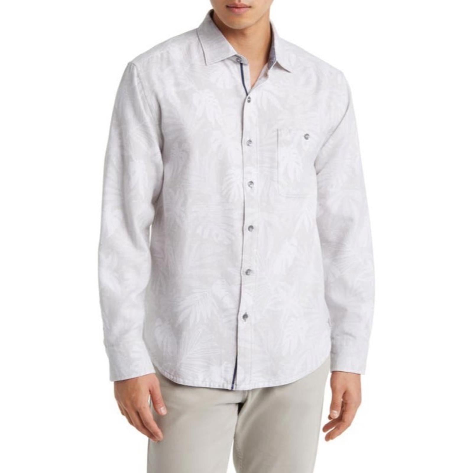 Tommy Bahama Canyon Beach Cloudy Fronds Flannel Button-Up Shirt in Asheen, XXXL