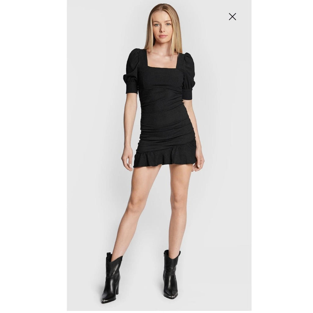 ba&sh Woody Ruffle Mini Dress in Black, Size M New w/Tag Retail $335
