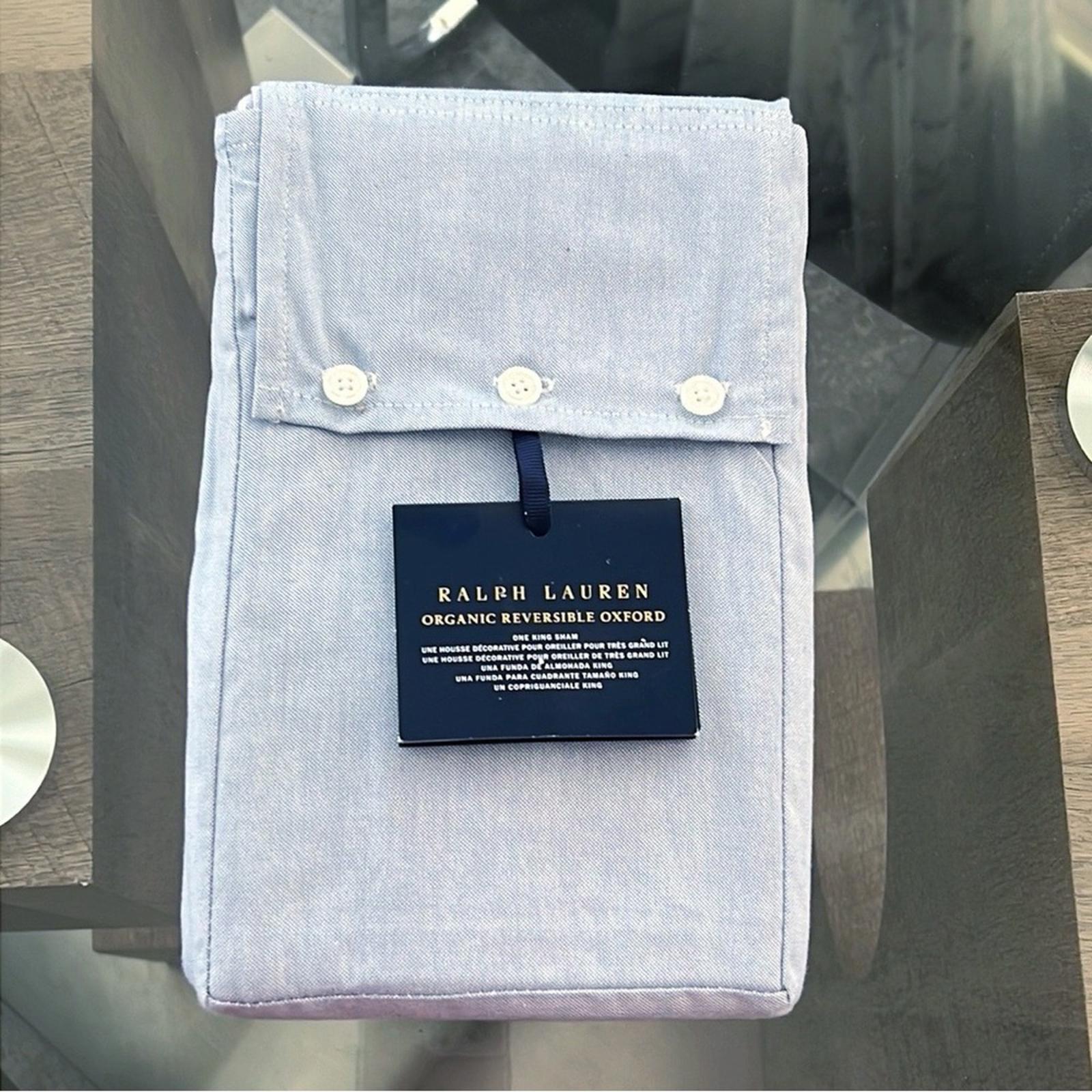 Ralph Lauren Oxford Reversible Cotton Sham, King New w/Tag Retail $185