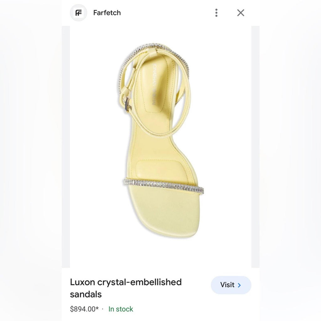 Jonathan Simkhai Luxon Crystal Harness Sandals in Daffodil Size 41 EXCELLENT!