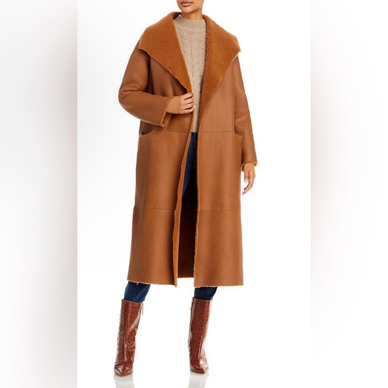 Nour Hammour Reversible Shearling Coat, FR 36 US 2-4 New