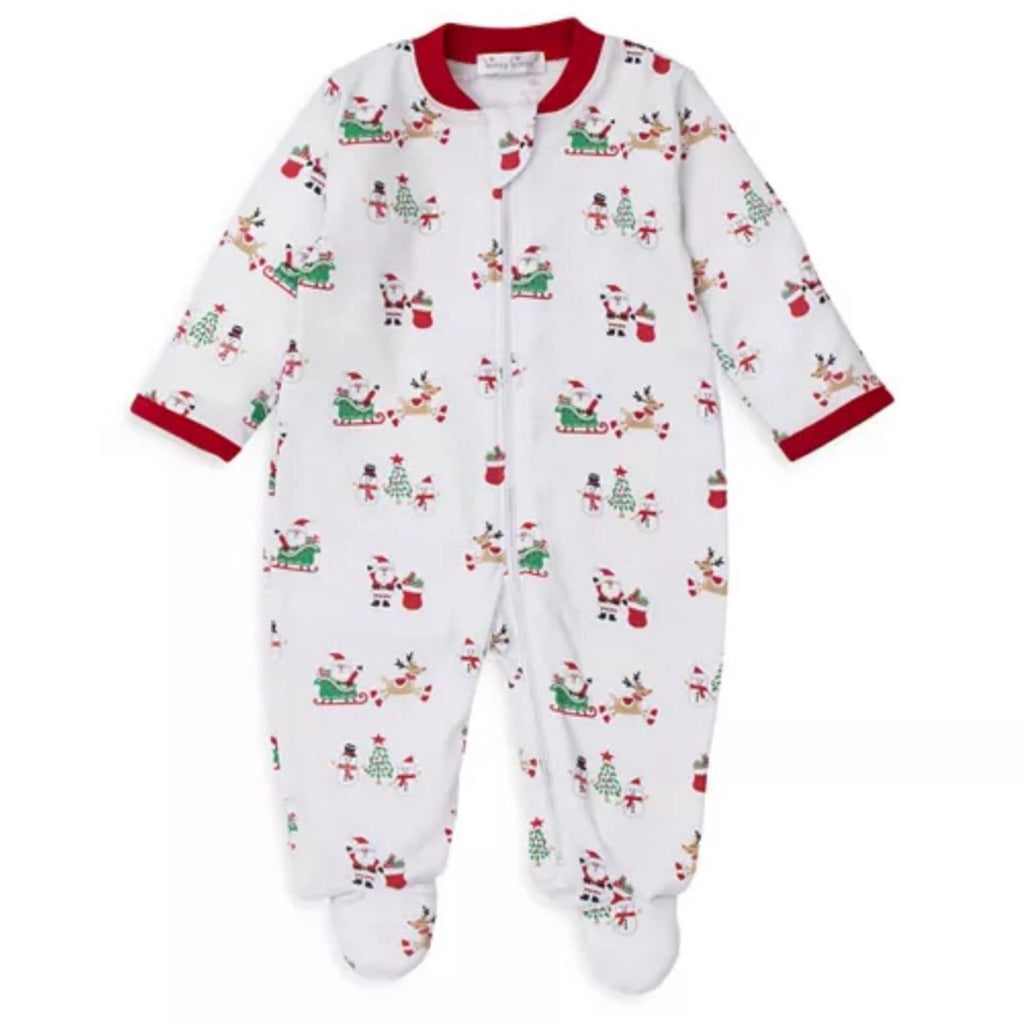 Kissy Kissy Unisex Santa Print Footie, Holiday Christmas Baby Size 9M New w/Tag