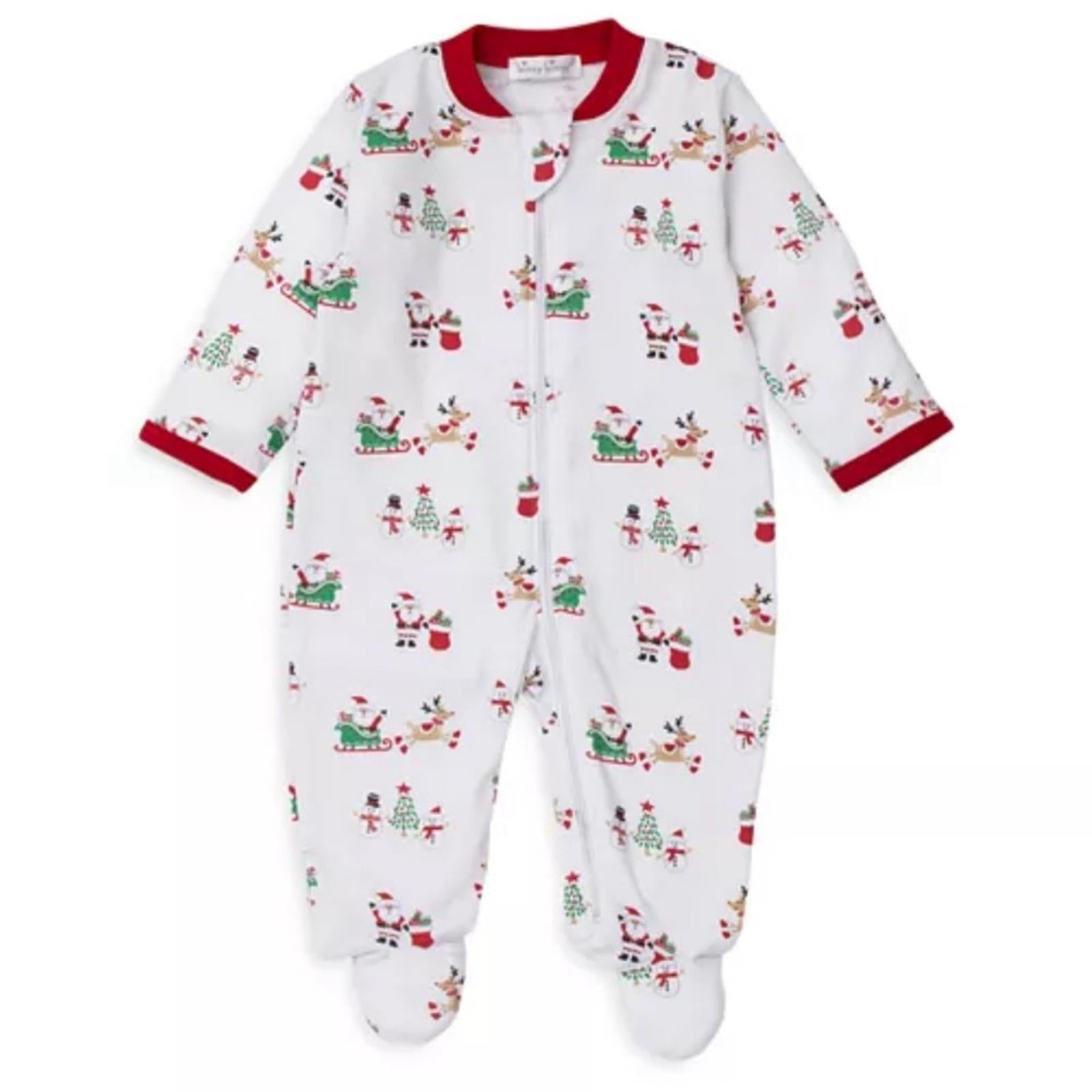 Kissy Kissy Unisex Santa Print Footie, Holiday Christmas Baby Size 9M New w/Tag