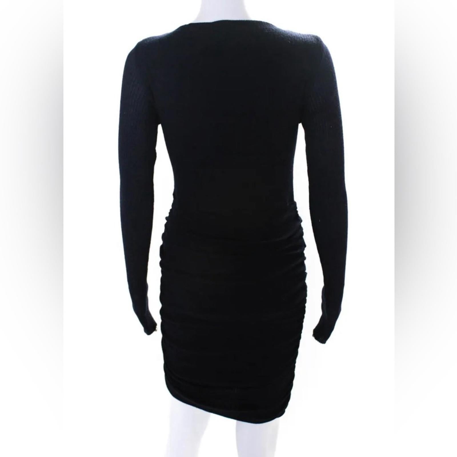 Maje Tight-Knit Long Sleeve Ruched Sweater Dress in Navy, Size 1 (S) Retail $345