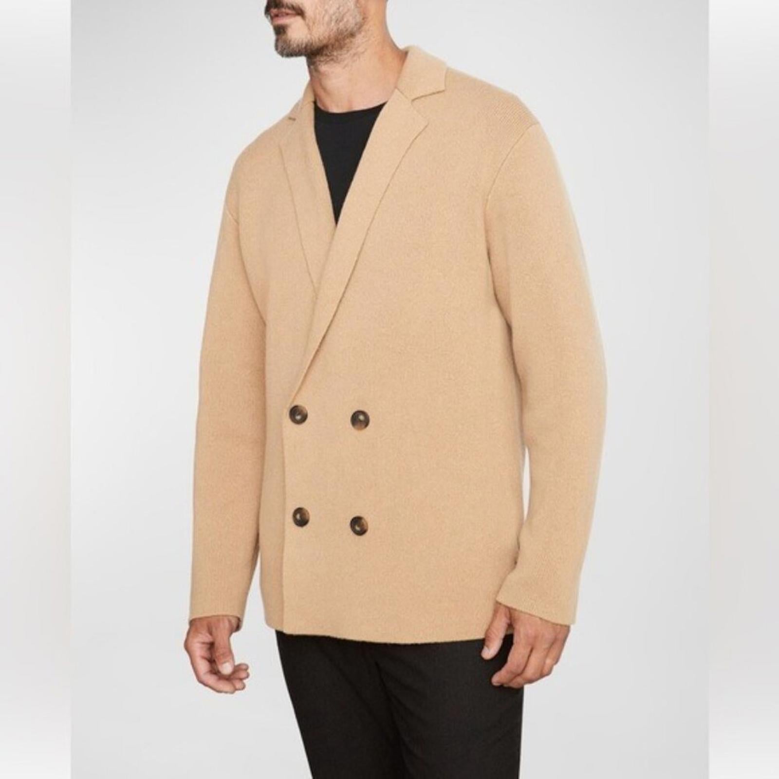 Vince Double-Breasted Wool-Cashmere Blazer Size L, NEW Retail $725 Sold Out