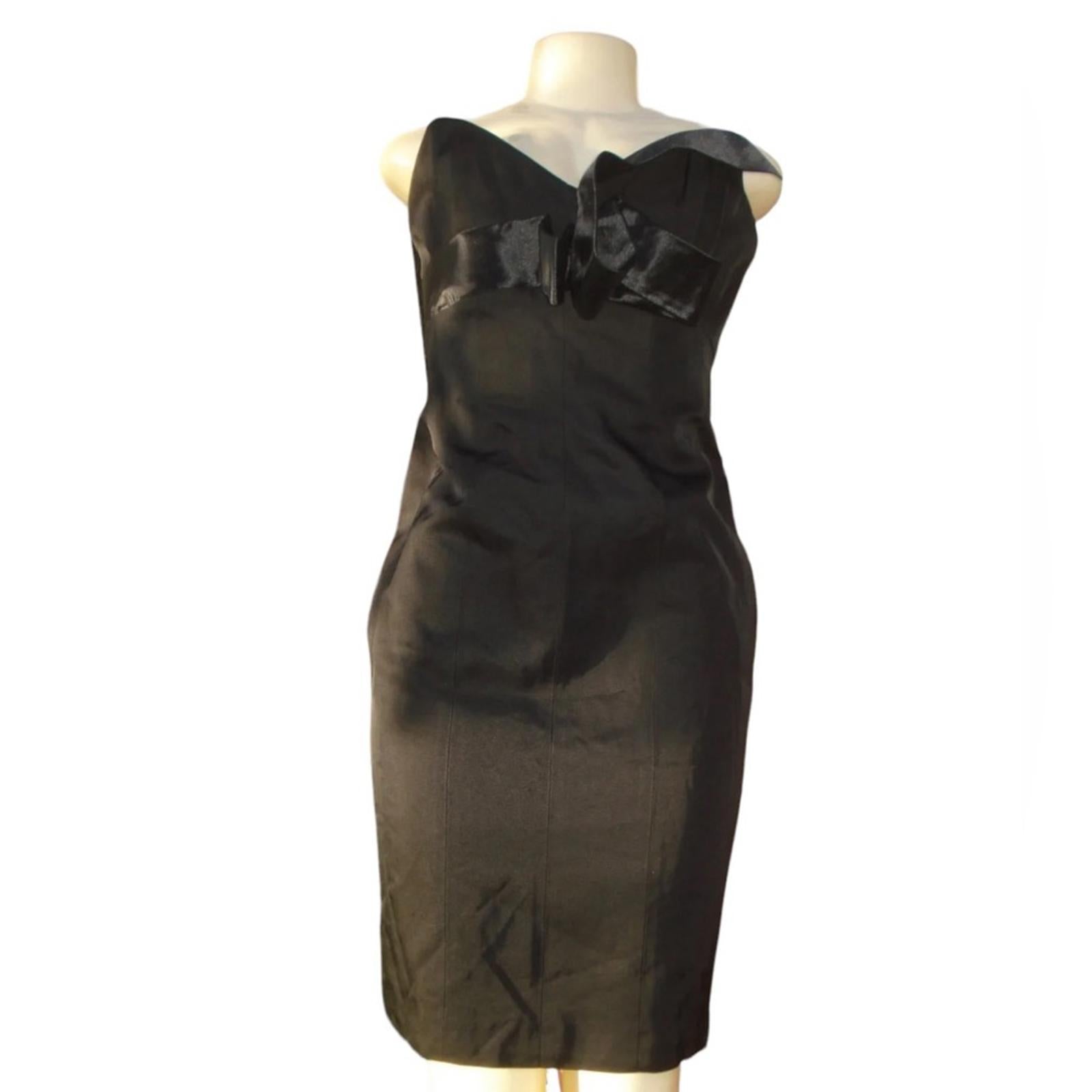 Angel Sanchez Perfect Strapless Little Black Dress Size 8, New w/Tag Retail $885