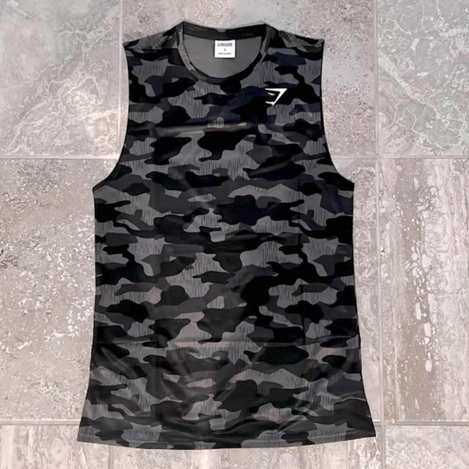 NWT Gymshark Men’s Arrival Tank Top, Slim Fit in Grey & Black Size S New w/Tag