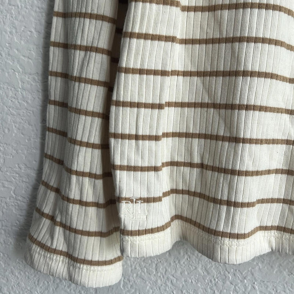 Lauren Ralph Lauren Mascarpone Cream Striped Jersey Women’s Size XL NWT