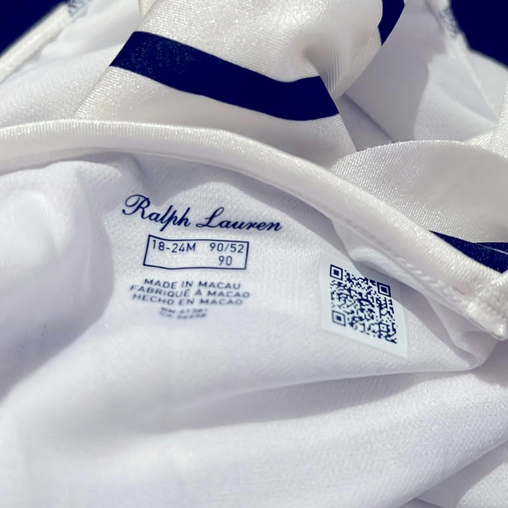 Polo Ralph Lauren Kids Striped Ruffled One-Piece Swimsuit (18M/24M) New w/Tag