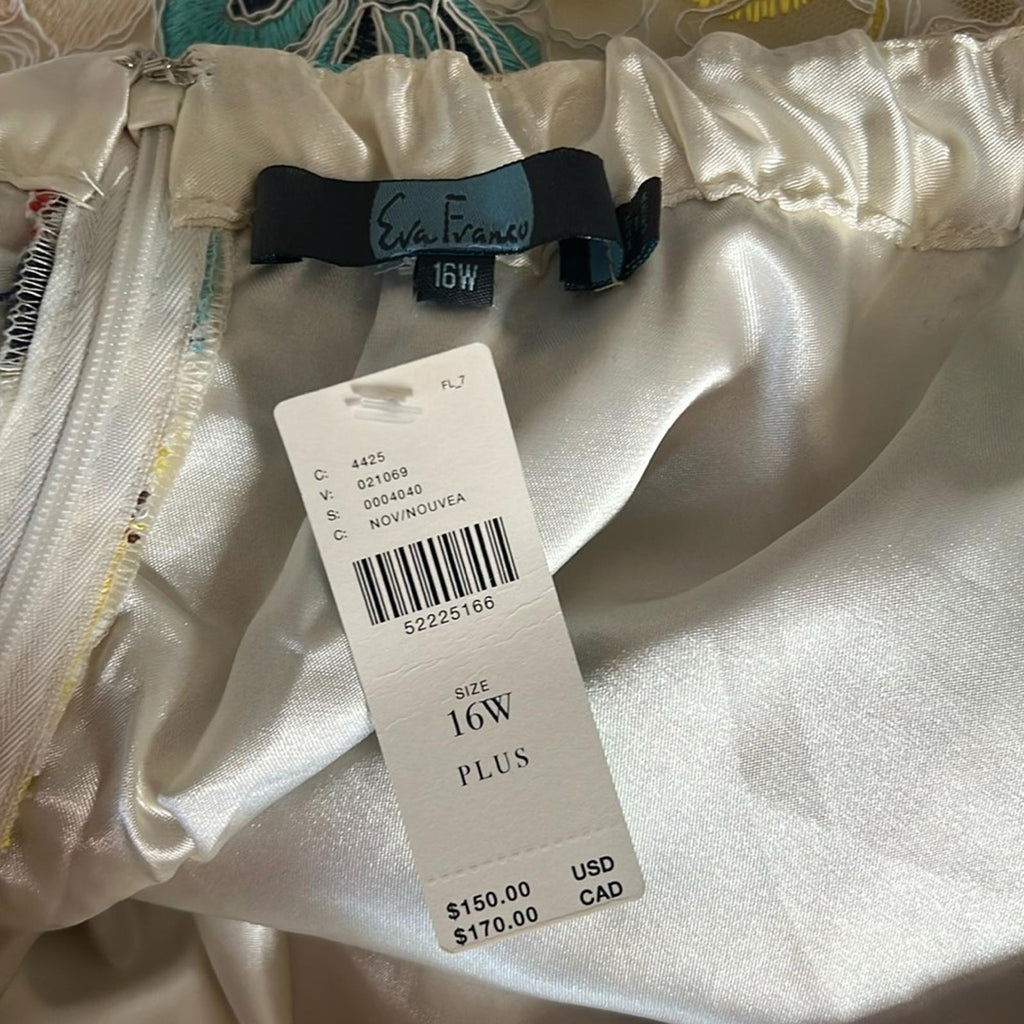 Anthropologie’s Eva Franco Floral Print Lace-Over Midi Skirt, Plus Size 16W $150