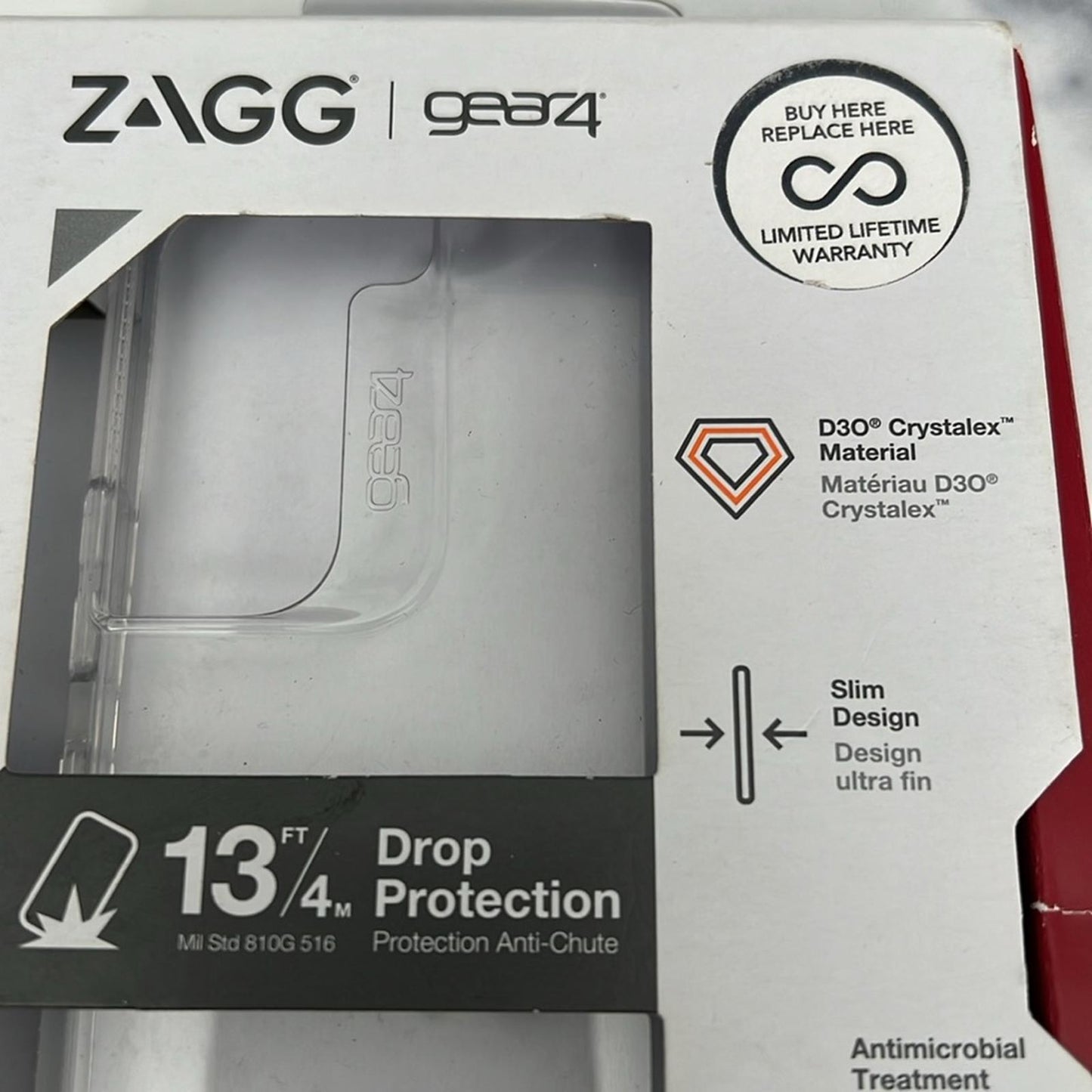 ZAGG Gear4 Crystal Palace Case w/D3O Impact Protection, Samsung Galaxy S22 Clear