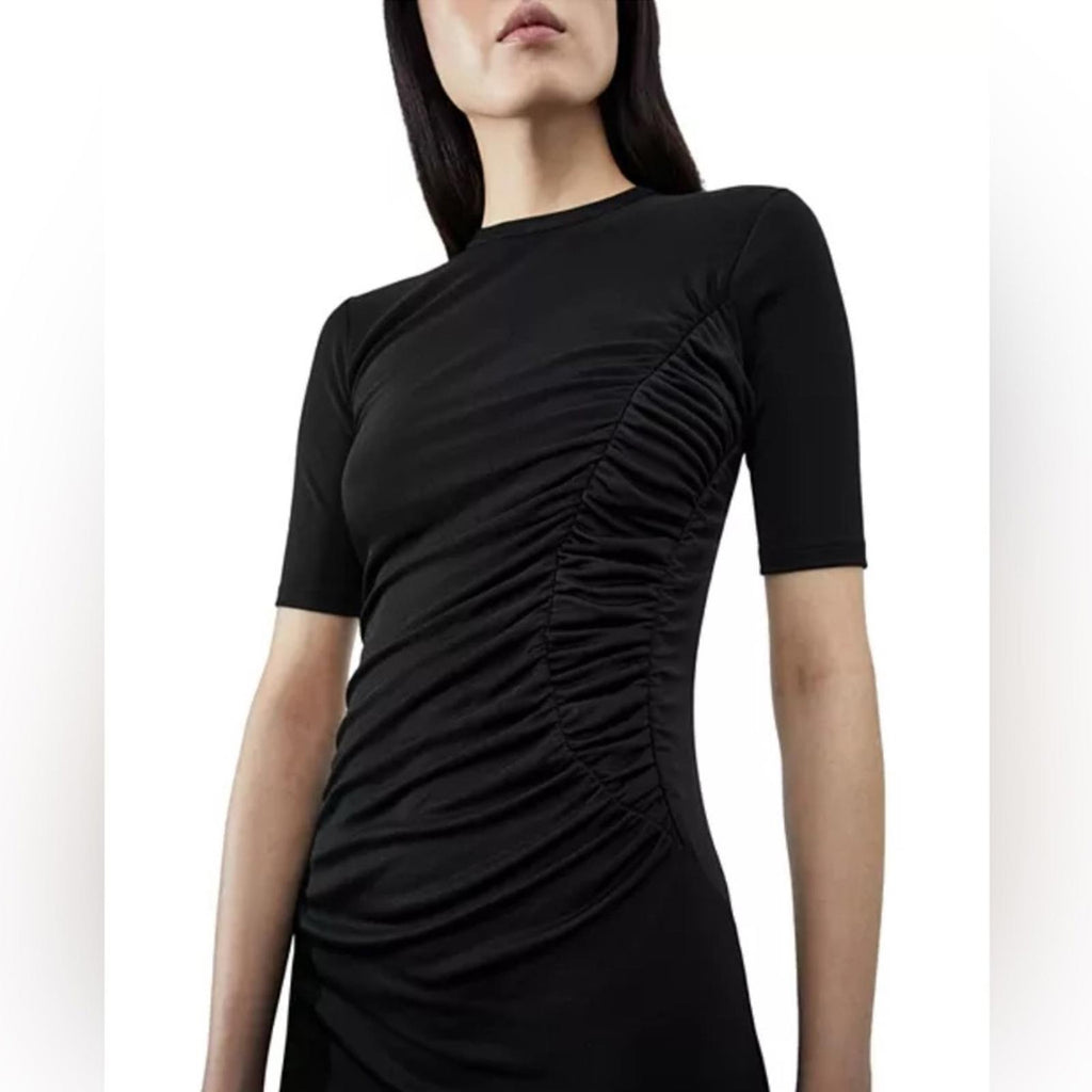 Et Ochs Isabelle Ruched Midi Dress in Black, Size 0 NEW w/Tag $1,195