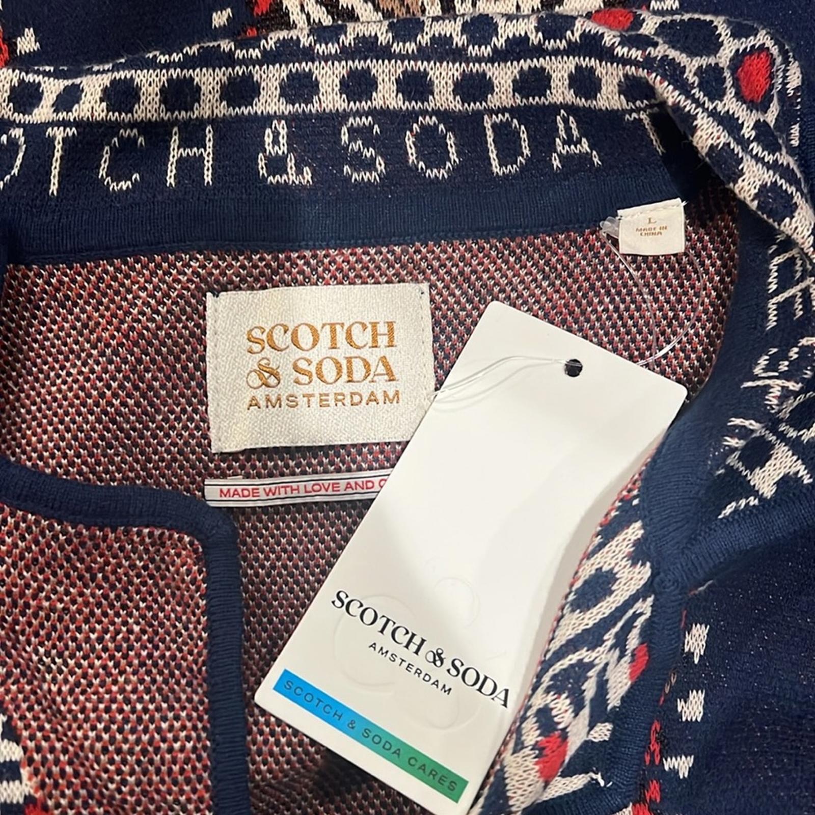 Scotch & Soda Jacquard Short-Sleeve Camp Shirt Textured Pattern Size L New w/Tag
