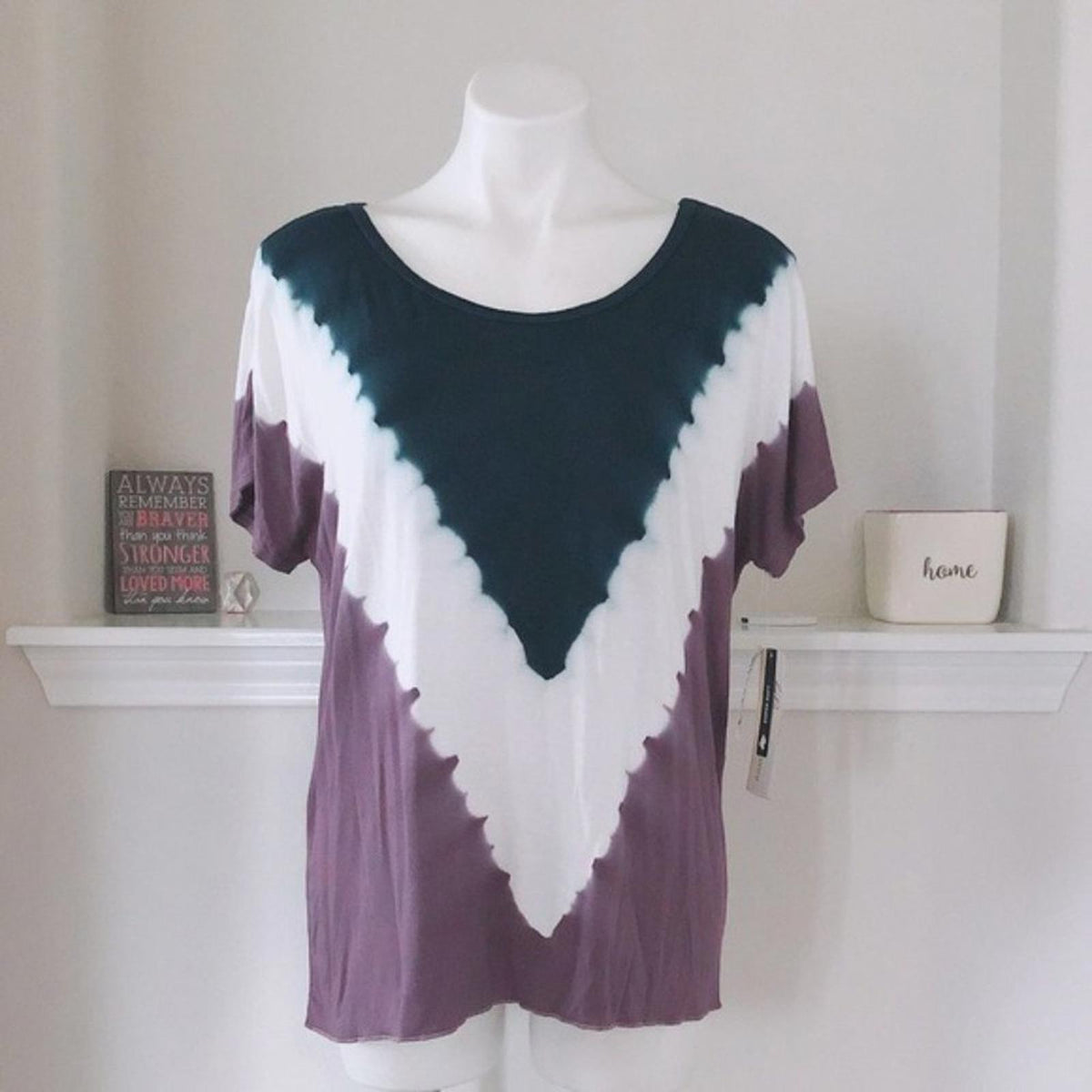 Nanette Lepore Tee Swing Tie Dye Top in Paradise Purple, Size L New w/Tag