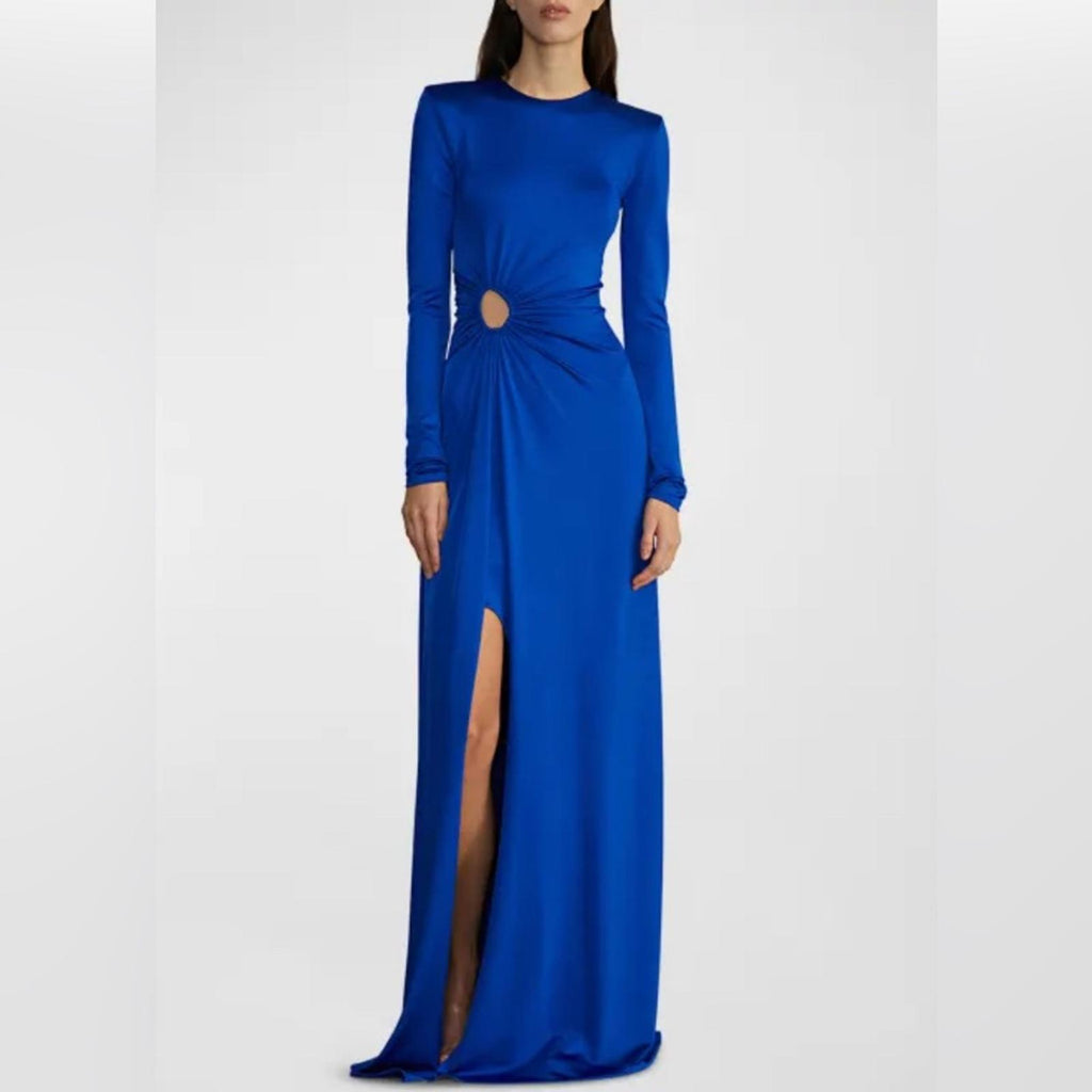 Et Ochs Katherine Gathered Column Cut-Out Gown Dress Size 8 New w/Tag $1,795