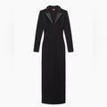 STAUD Humboldt Satin Lapel Gown Maxi Dress in Black, Size M New w/Tag