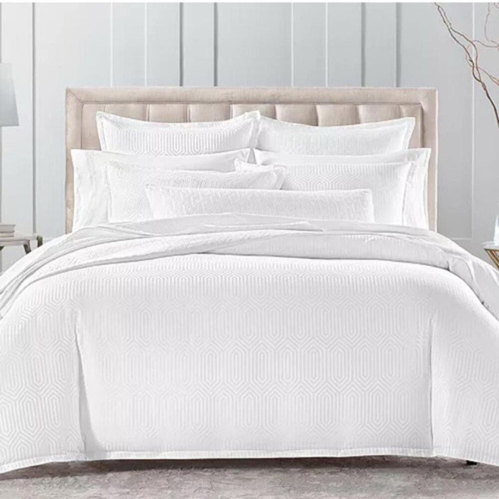 Hudson Park Collection Italian Tivoli Jacquard Euro Sham in White, Made in Italy