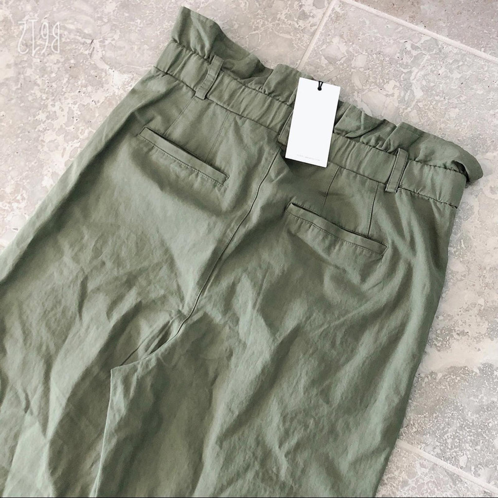 7 For All Mankind Paper Bag Waist Green Jean, Size M, NEW