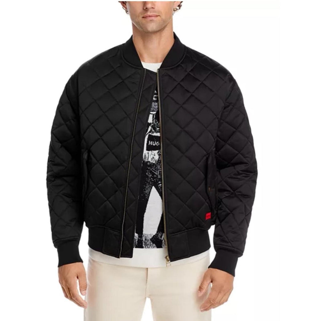 HUGO Bonod Quilted Bomber Jacket in Black, Size XL New w/Tag $445