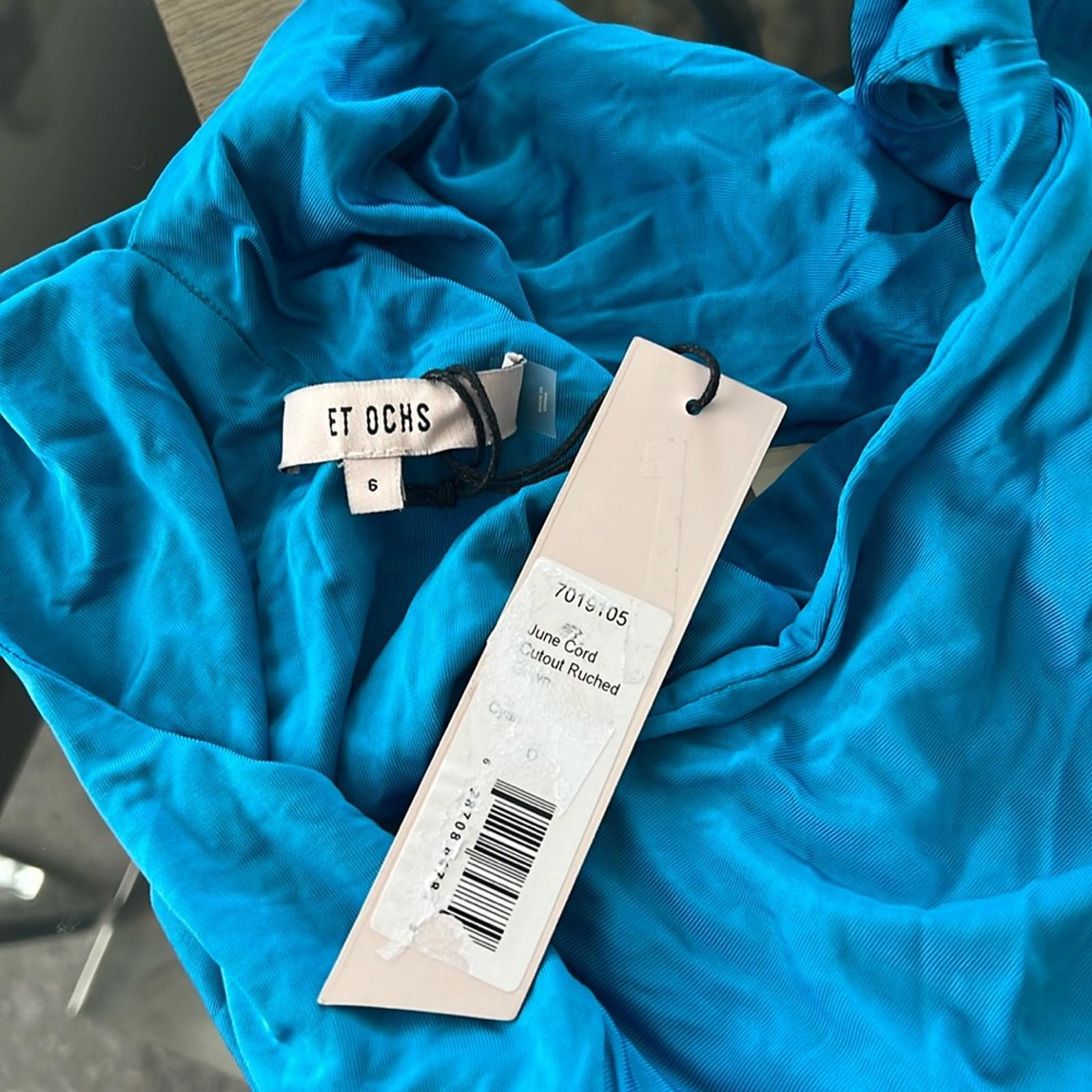 Et Ochs x Revolve June Cutout Ruched Gown in Cyan Blue Size 6 New w/Tag $1,695