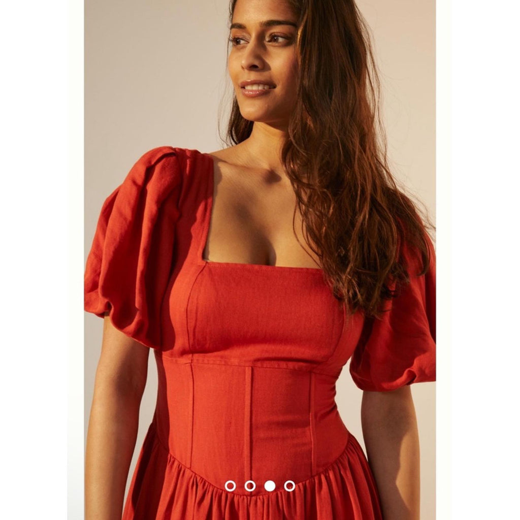 Anthropologie’s Current Air Square-Neck Puff-Sleeved Dress Size XXS New w/Tag