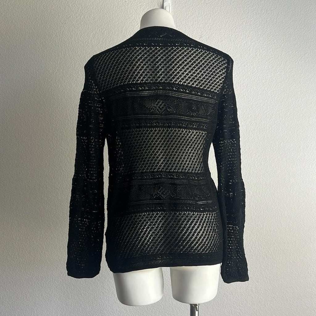 NEXT Black Knitted See-Through Sweater, EXCELLENT, UK Size 18