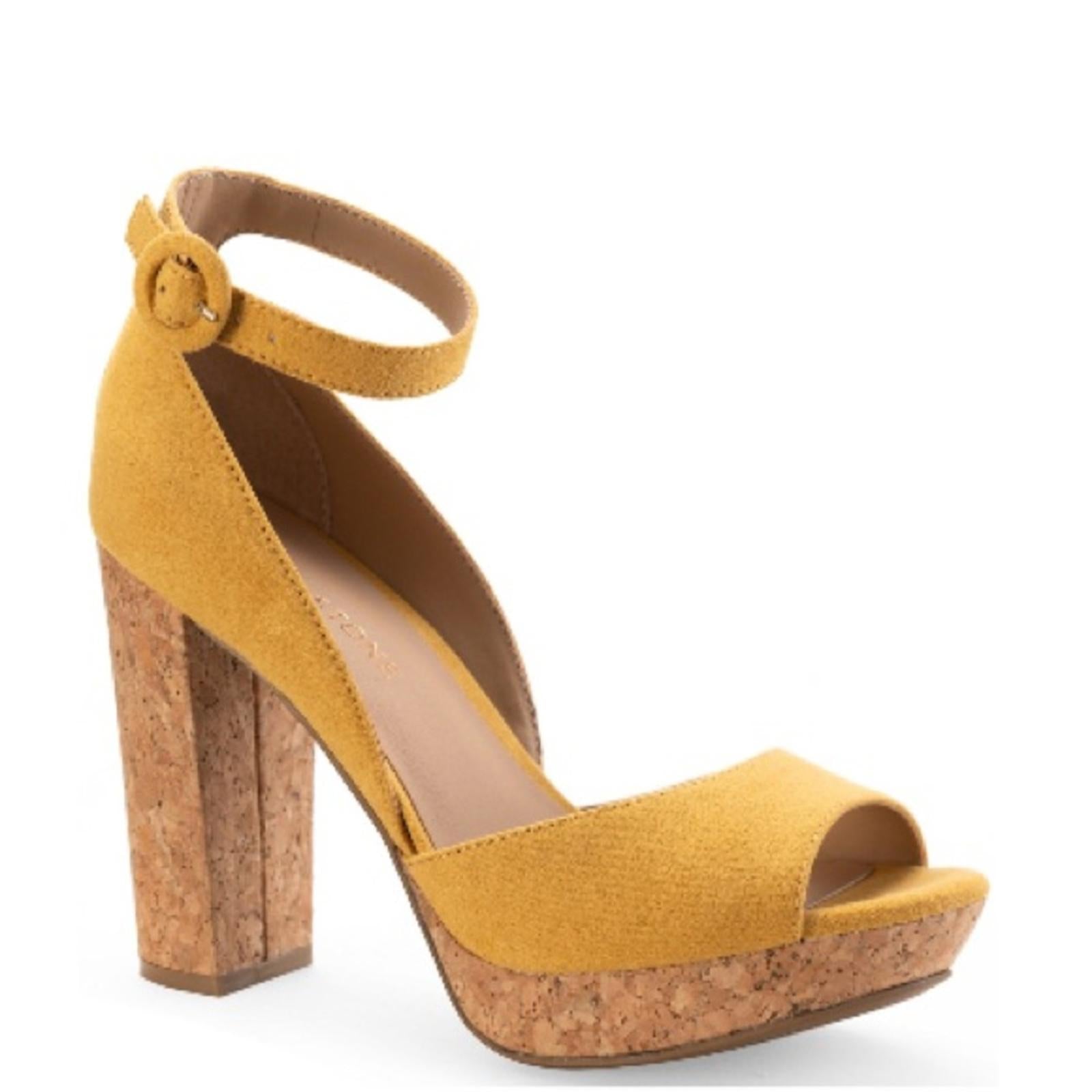 Sun+Stone Reeta Block Heel Platform Sandals in Yellow, Size 11 New