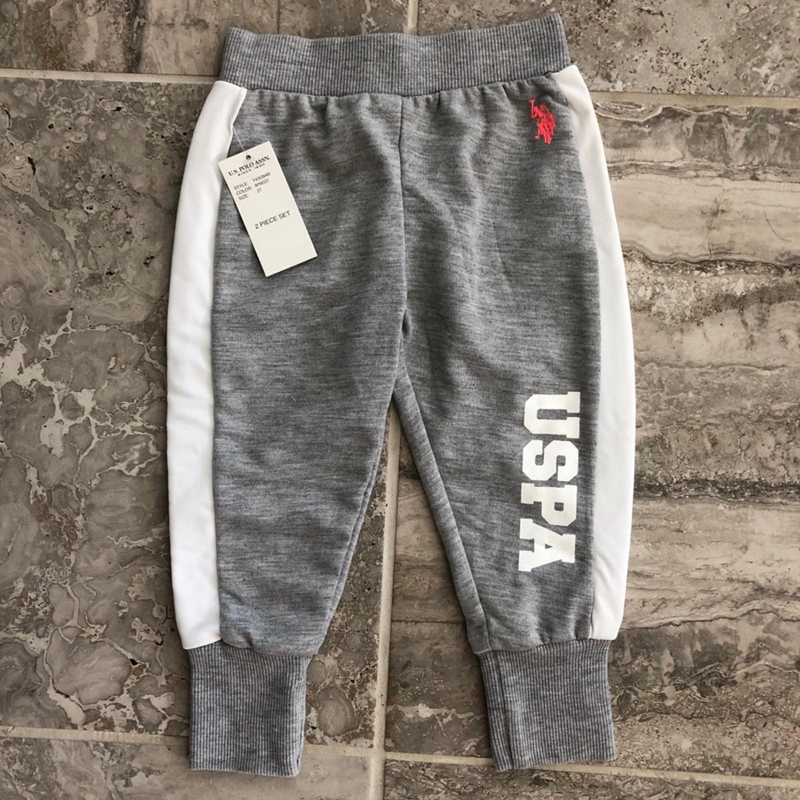 U.S. Polo Assn. 2-Piece Set Top & Pant in Grey/Pink Size 4T New w/Tag