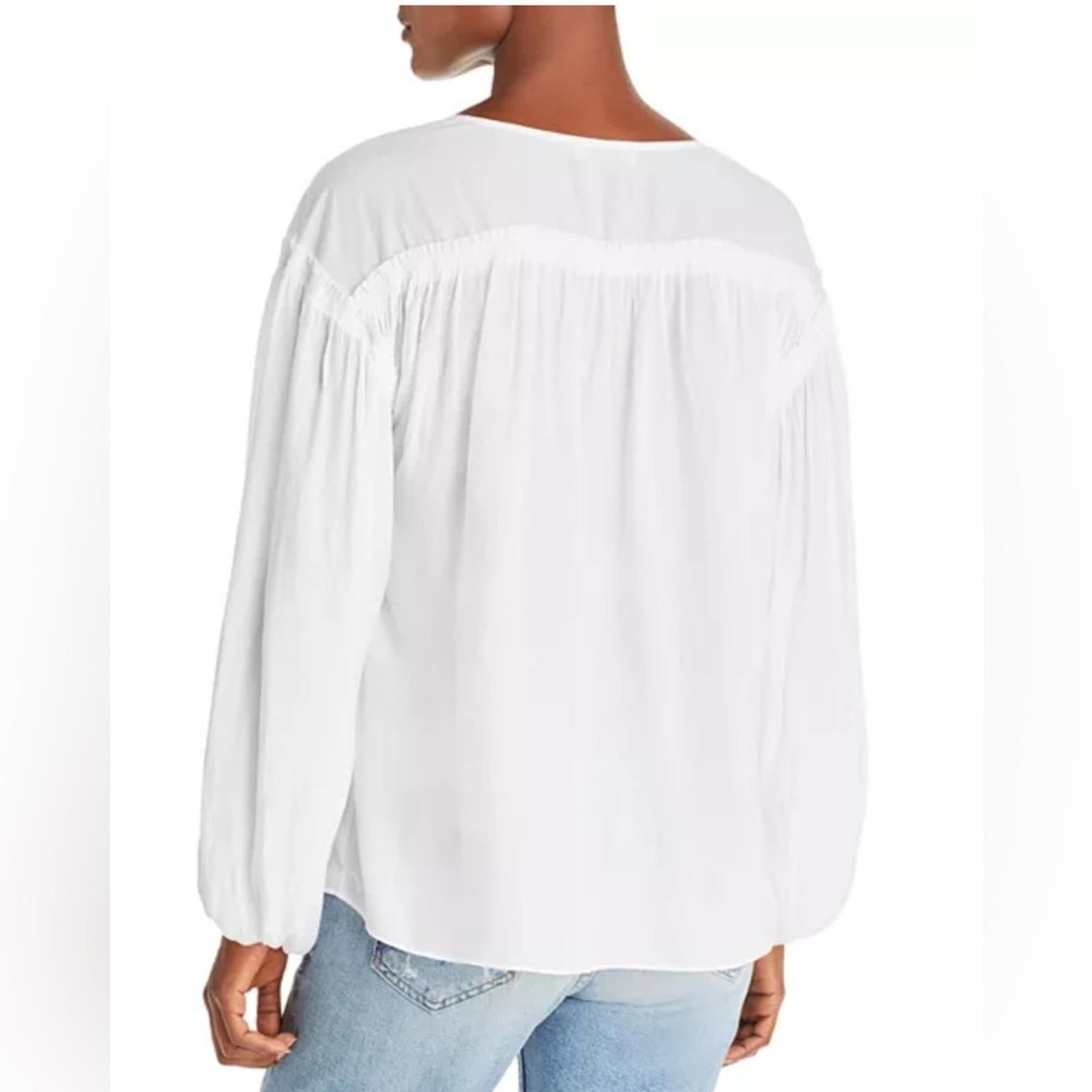 Ramy Brook Brielle Oversized Blouse in White, Size XS New with Tag Retail $345