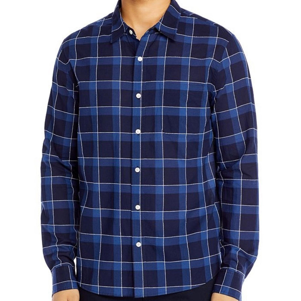 FRAME Cotton Ultra-Lightweight Windowpane Plaid Button-Up Shirt Size L New w/Tag