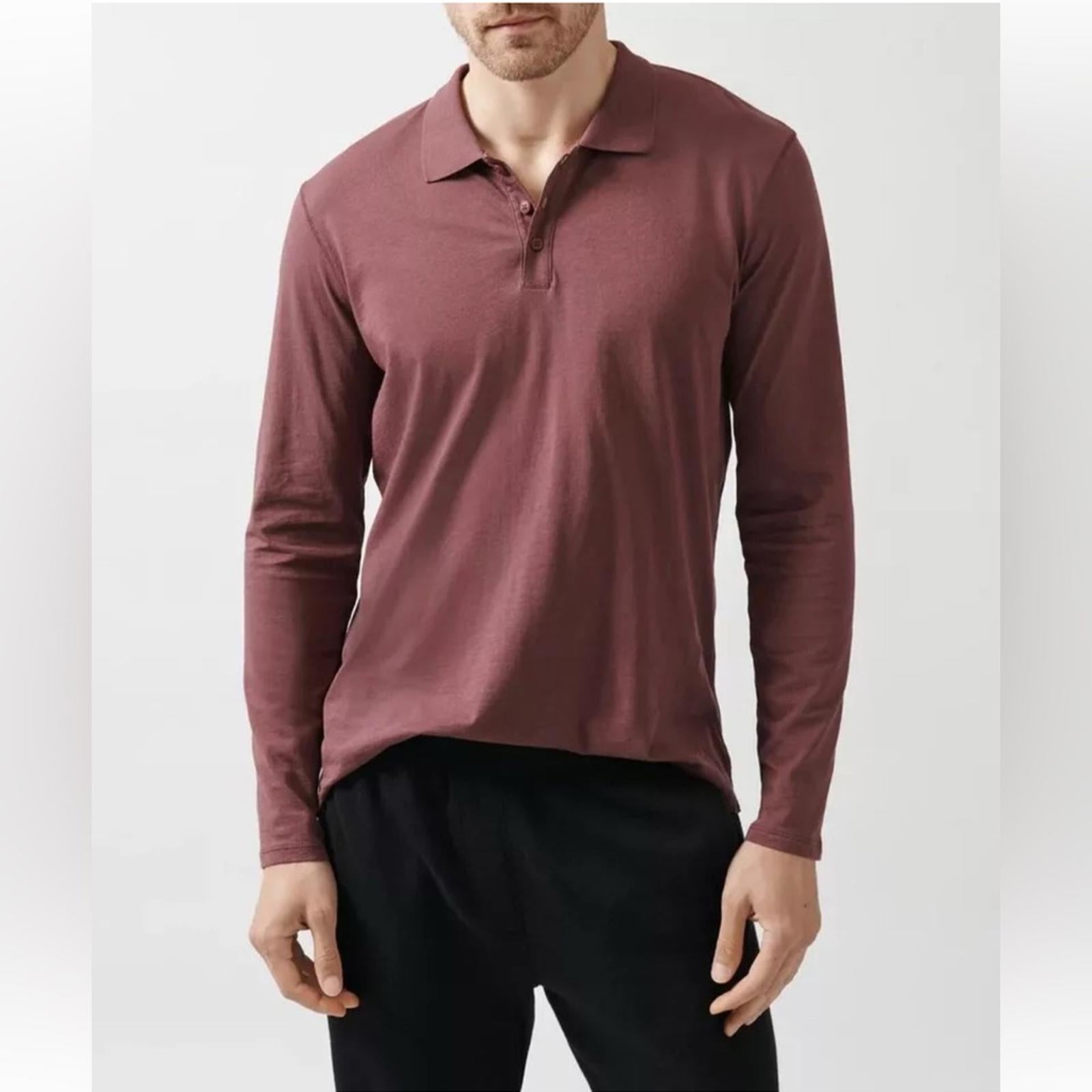 ATM Anthony Thomas Melillo Men's Classic Jersey Polo Cordovan, Size S New w/Tag
