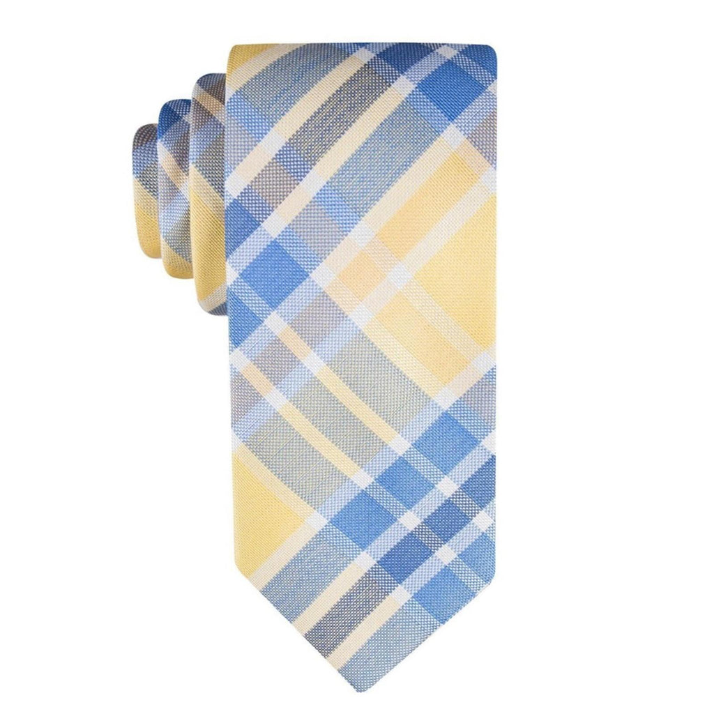 Tommy Hilfiger Festive Plaid Tie in Blue/Yellow, One Size, NWT