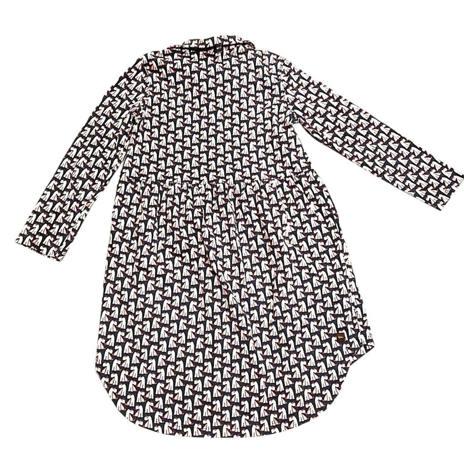 Tea Collection Scottish Dog Print Long Sleeve Shirt Dress, Size 8 EXCELLENT!