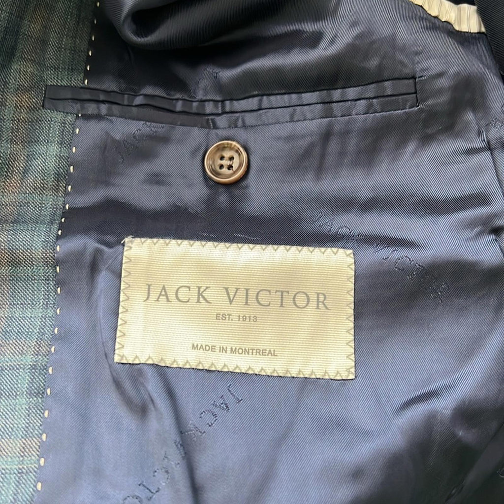 NEW Jack Victor Midland Contemporary Fit Plaid Wool Blazer, Size 36S Retail $798