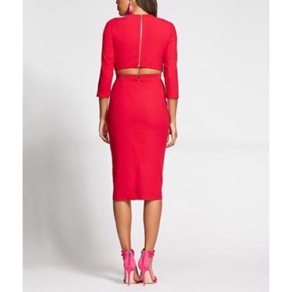 Gabrielle Union Sheath Cut-Out Dress in Red, NEW, Size 16