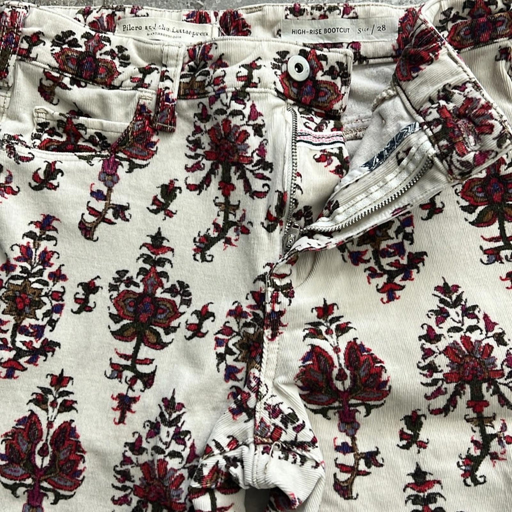 Anthro’s Pilcro and the Letterpress High-Rise Bootcut Retro Cords Pants Size 28