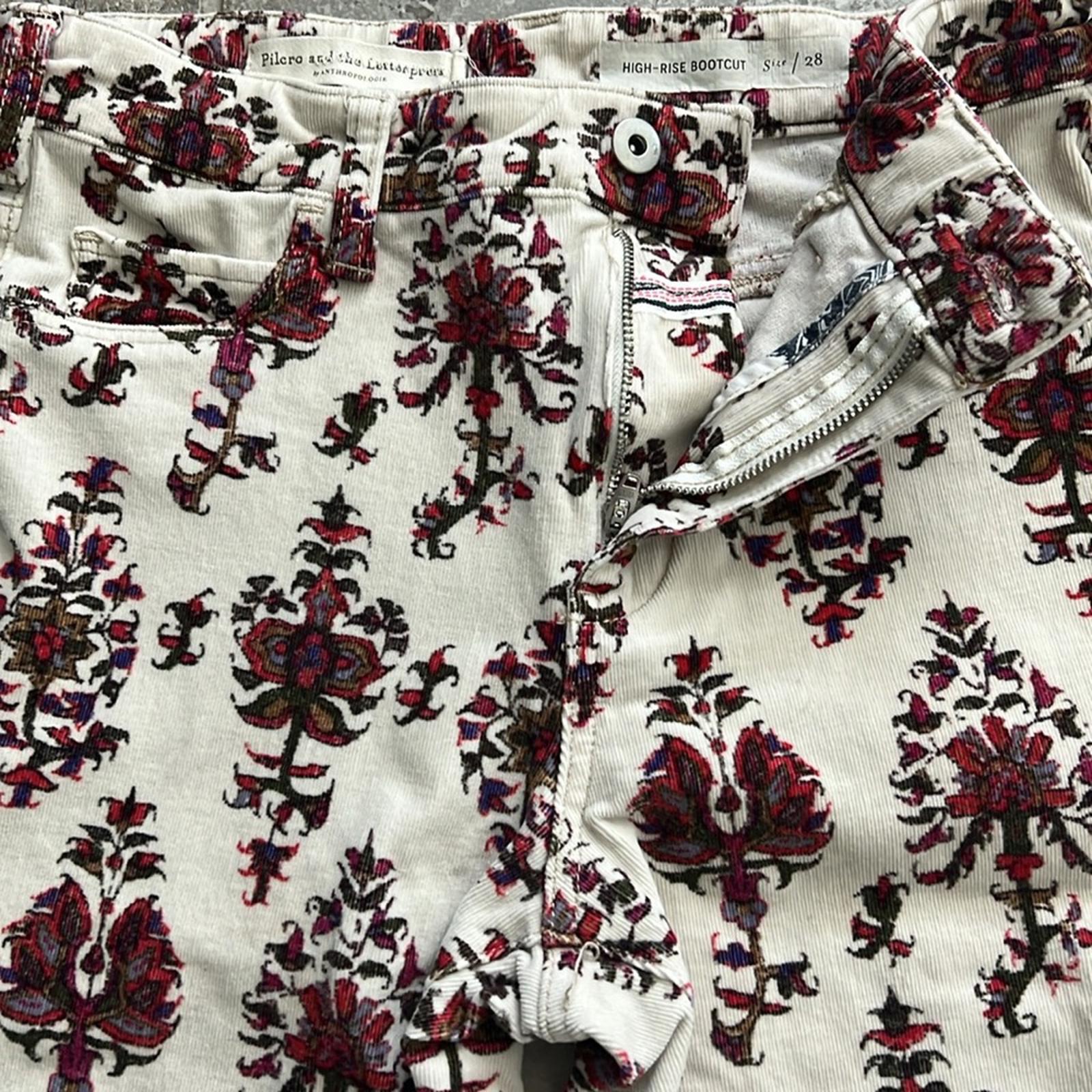 Anthro’s Pilcro and the Letterpress High-Rise Bootcut Retro Cords Pants Size 28