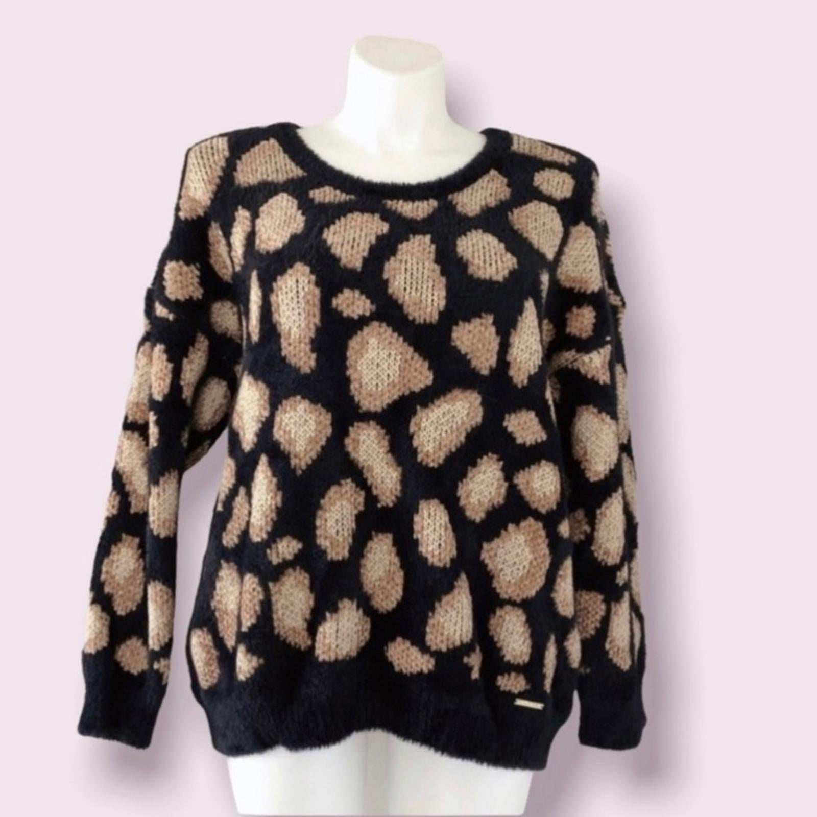 Michael Kors Crewneck Soft Dark Camel Sweater Fur Velour-Blend Size XXL NWT $155