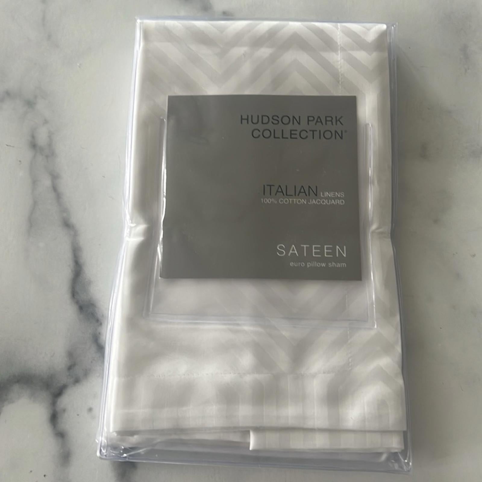 Hudson Park Collection Italian Tivoli Jacquard Euro Sham in White, Made in Italy