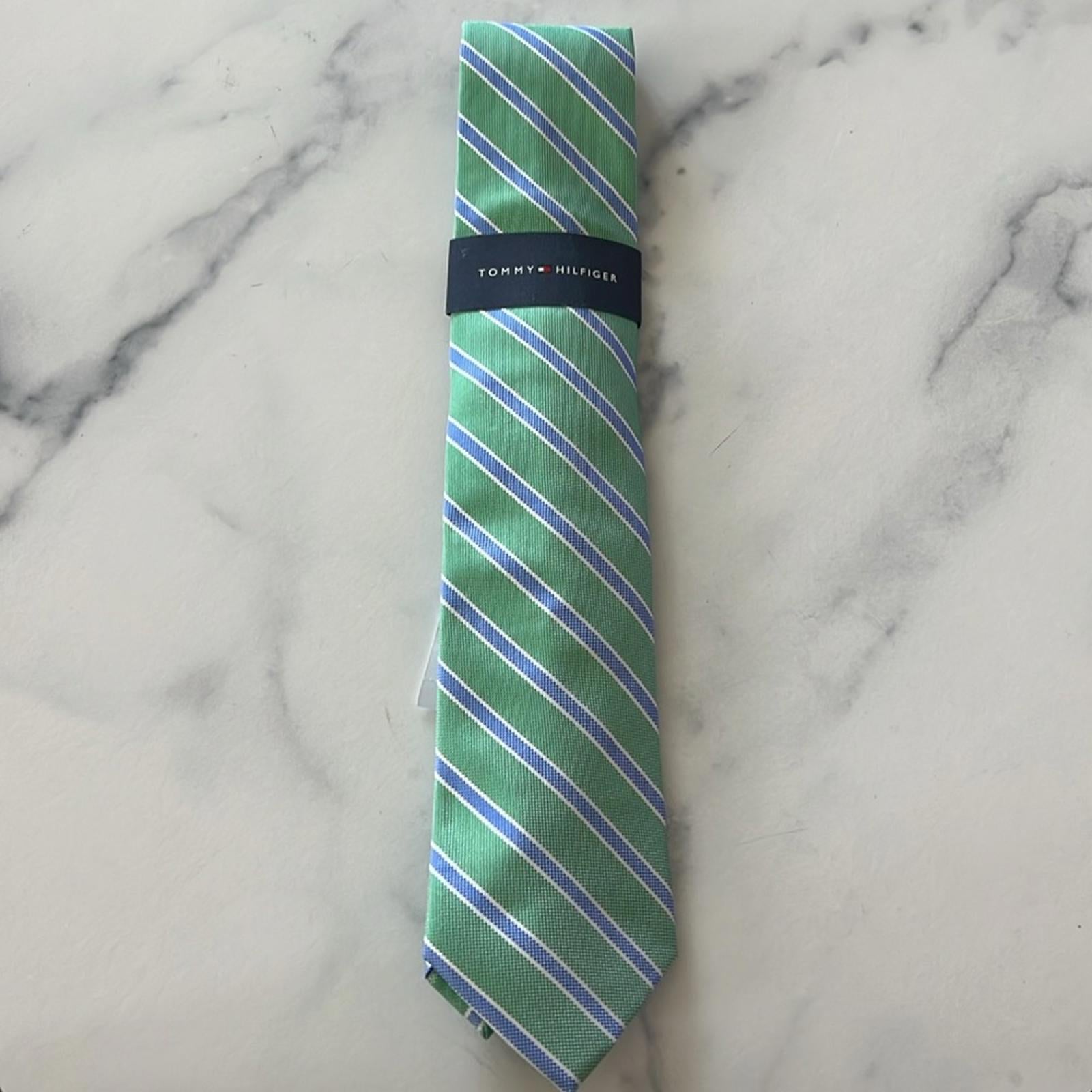 Tommy Hilfiger Oxford Stripe Tie in Green/Blue, One Size, NWT