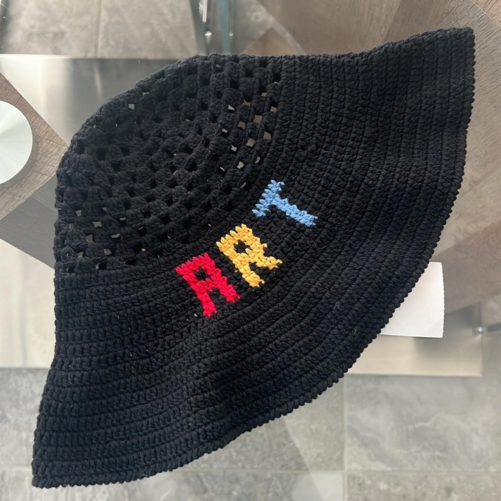 Vanessa Arizaga Art Crochet Bucket Hat, Black New w/Tag SOLD OUT Retail $150