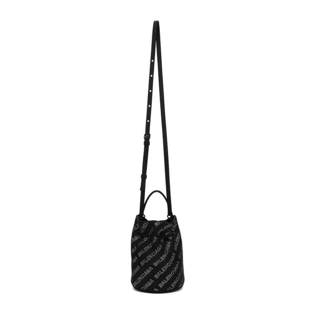 NEW Balenciaga Wheel XS Drawstring Bucket Bag, Black/Crystal $1,390 Sold Out