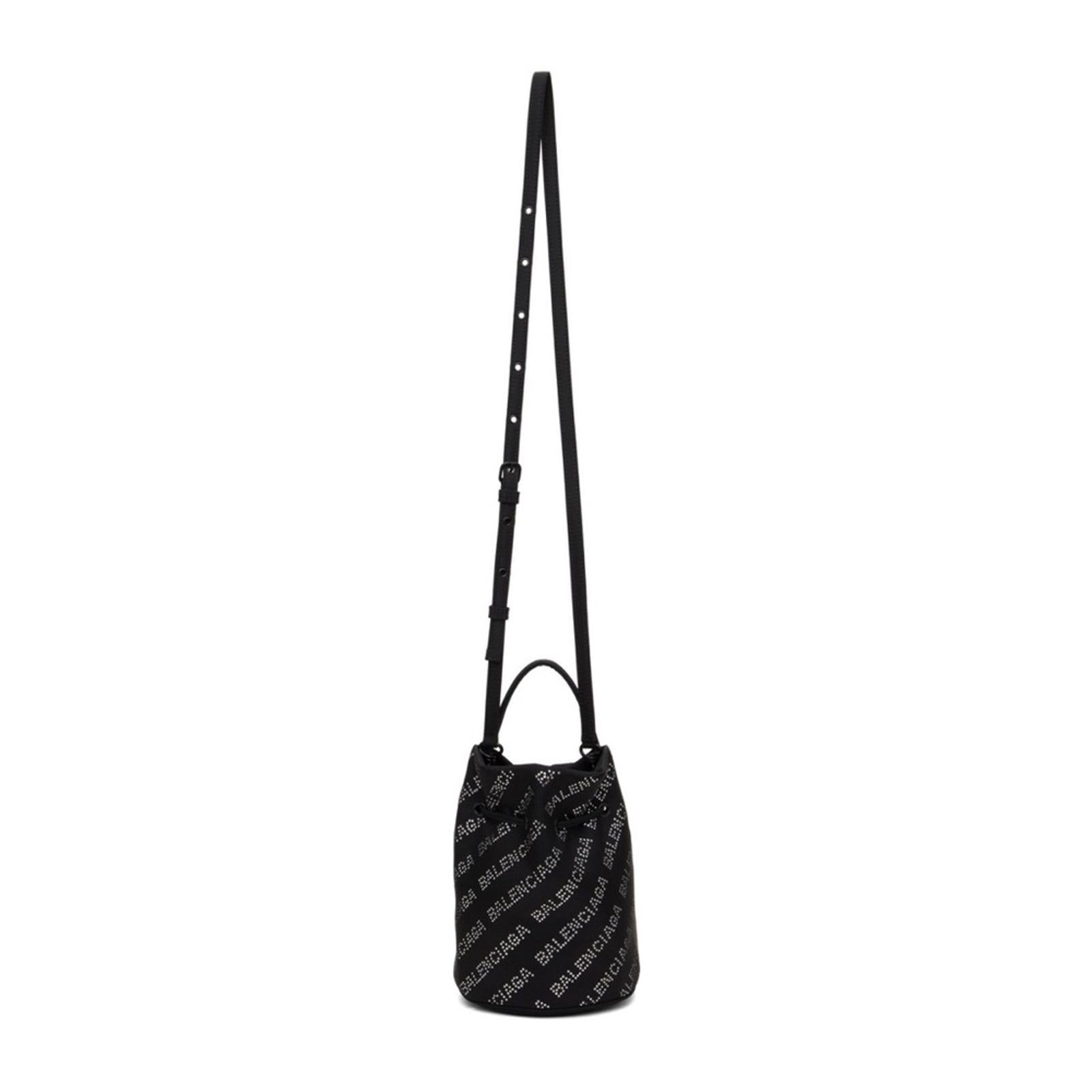 NEW Balenciaga Wheel XS Drawstring Bucket Bag, Black/Crystal $1,390 Sold Out